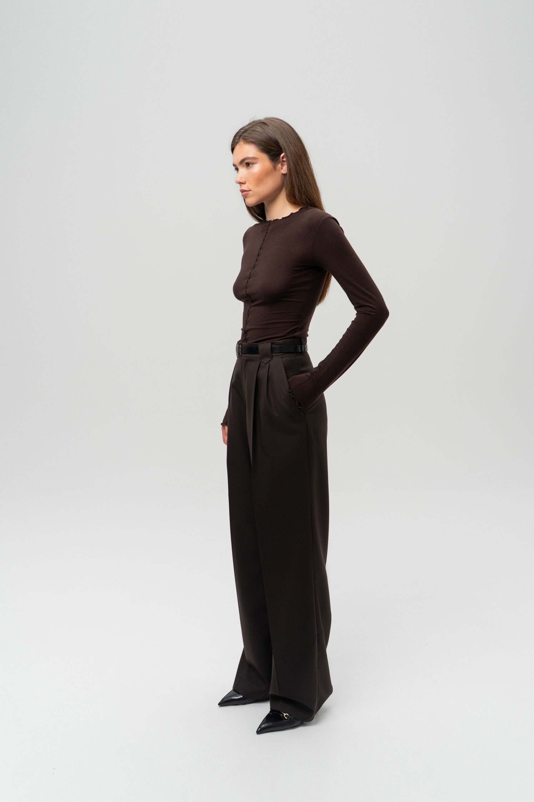 Брюки из шерсти Brown